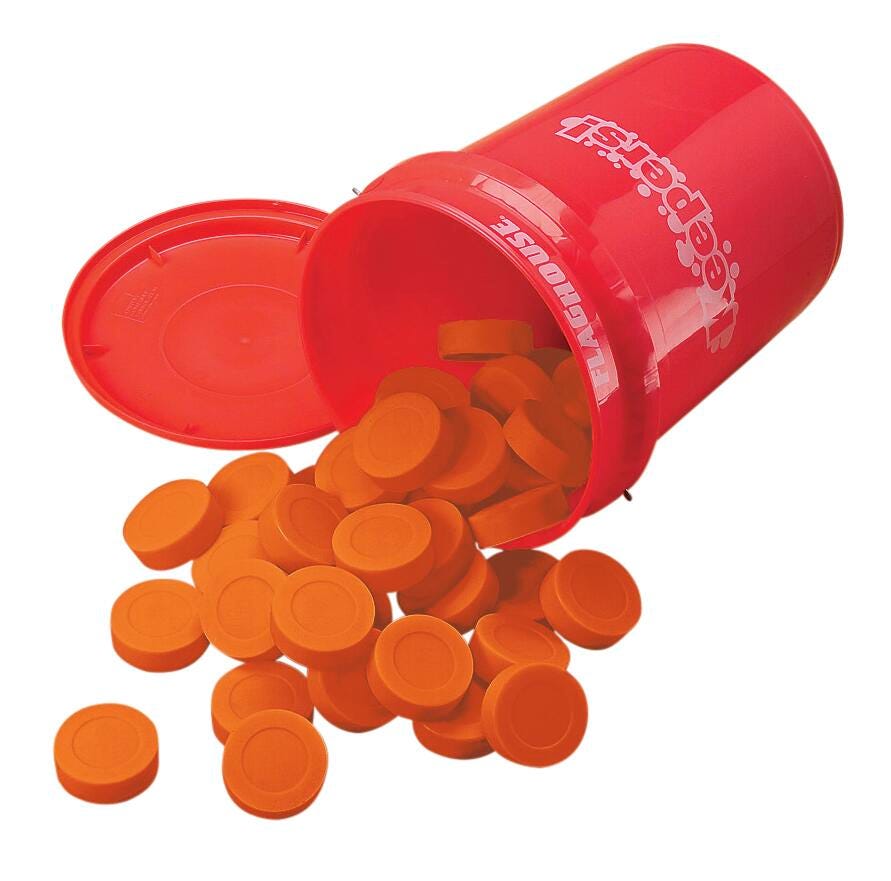 FlagHouse Keepers No Bounce Hockey Pucks, Set of 36 with Included Pail 2123760